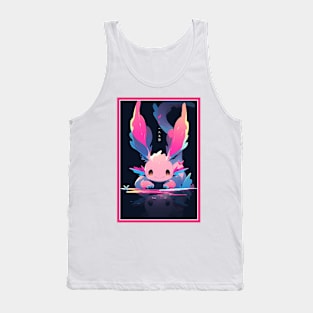 Cute Axolotl Anime Art Design | Cute Animals | Axolotl Hentaii Chibi Kawaii Design Tank Top